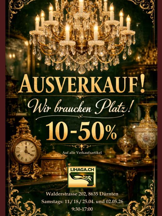 sale LIHAGA.ch APril und Mai 26